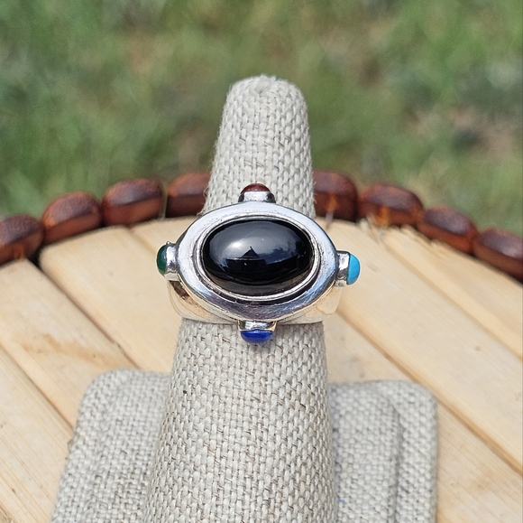 925 sterling & stone ring - Picture 2 of 11